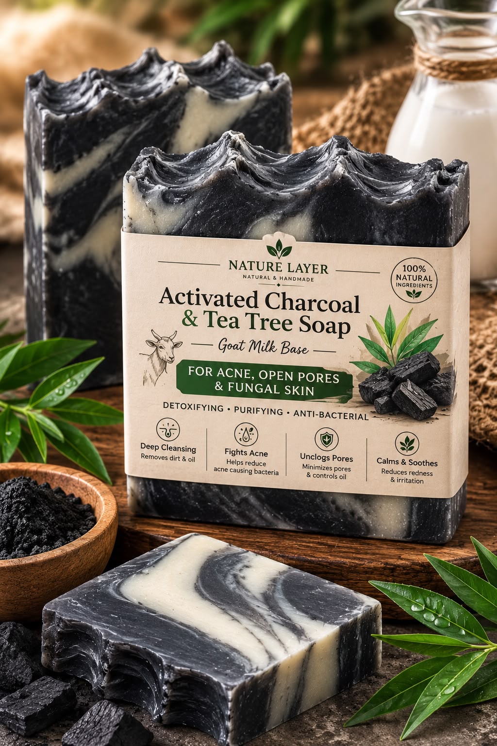 Activated Charcoal & Tea Tree Soap